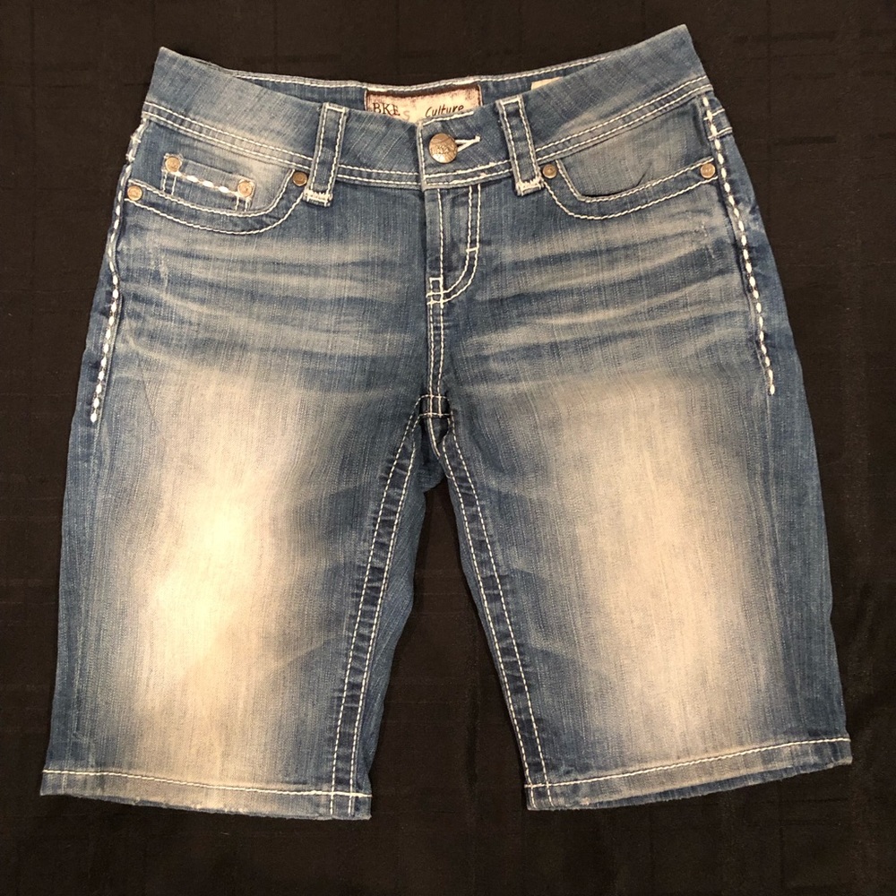 BKE Bermuda style denim shorts